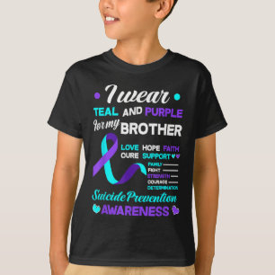Ich trage Türkis & Lila Für Den Suizid Meines T-Shirt