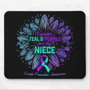 Ich trage Türkis & Lila für die Selbstmordpräv Mousepad