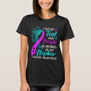 Ich trage Türkis Lila in Erinnerung an den Suizid T-Shirt