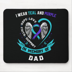Ich trage Türkis und Lila für das Bewusstsein für Mousepad