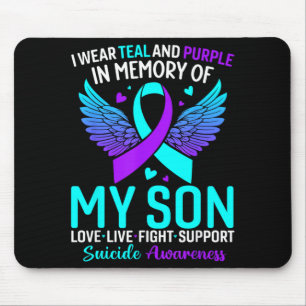 Ich trage Türkis und Lila für die Prävention für m Mousepad