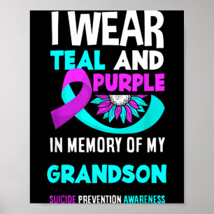 Ich trage Türkis und Lila für die Prävention für m Poster