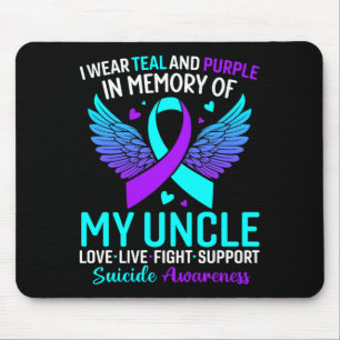Ich trage Türkis und Lila für die Prävention meine Mousepad