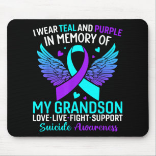 Ich trage Türkis und Lila für die Selbstmordpräven Mousepad
