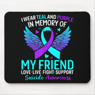 Ich trage Türkis und Lila für die Suizidprävention Mousepad