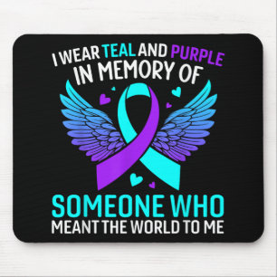 Ich trage Türkis und Lila für jemanden, der mir vi Mousepad