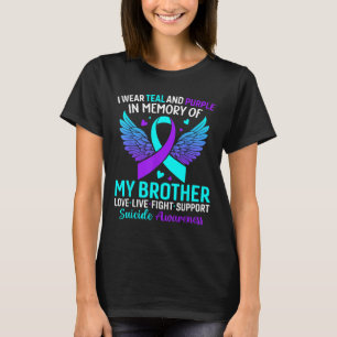 Ich trage Türkis und Lila für meinen Bruder Selbst T-Shirt
