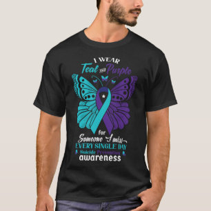 Ich trage Türkis und Lila Selbstmordbewusstsein Ps T-Shirt