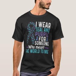 Ich trage Türkis und Violett für jemanden Suizid T-Shirt