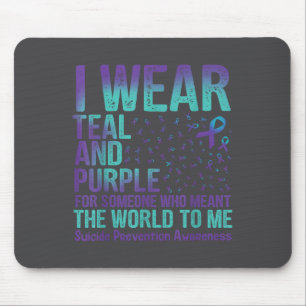 Ich trage Türkis und Violett für Suizidpräventions Mousepad
