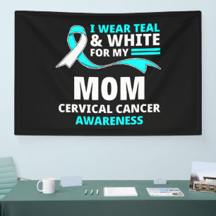 Ich trage Türkis und Weiß meine Mutter Gebärmutter Banner