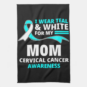 Ich trage Türkis und Weiß meine Mutter Gebärmutter Geschirrtuch