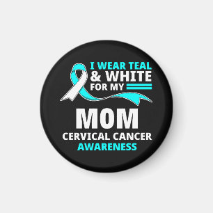 Ich trage Türkis und Weiß meine Mutter Gebärmutter Magnet