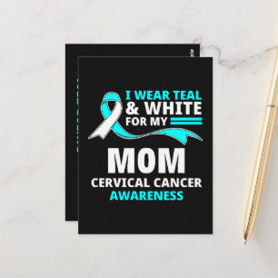 Ich trage Türkis und Weiß meine Mutter Gebärmutter Postkarte