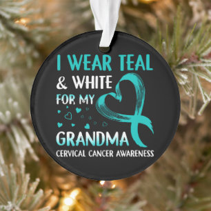 Ich trage Türkis und Weiß meine Oma Gebärmutterhal Ornament