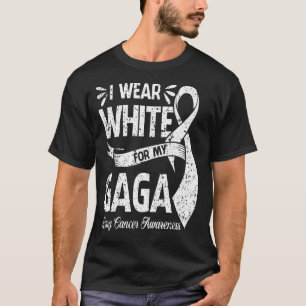 Ich trage Weiß für mein GAGA Lungenkrebs-Bewusstse T-Shirt