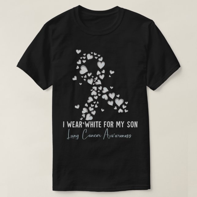 Ich trage Weiß für mein Sohn Lungenkrebs-Bewusstse T-Shirt (Design vorne)