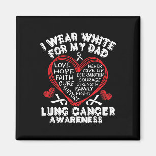 Ich trage Weiß für meinen Vater Herz Lungenkrebs-A Magnet
