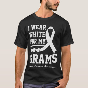 Ich trage weiß meine Gramm-Lungenkarzinom-Bewussts T-Shirt
