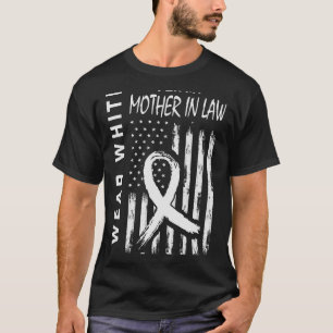 Ich trage weiße Mutter im Gesetz Lungenkrebs Bewus T-Shirt