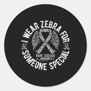 Ich trage Zebra für eine besondere seltene Erkrank Runder Aufkleber