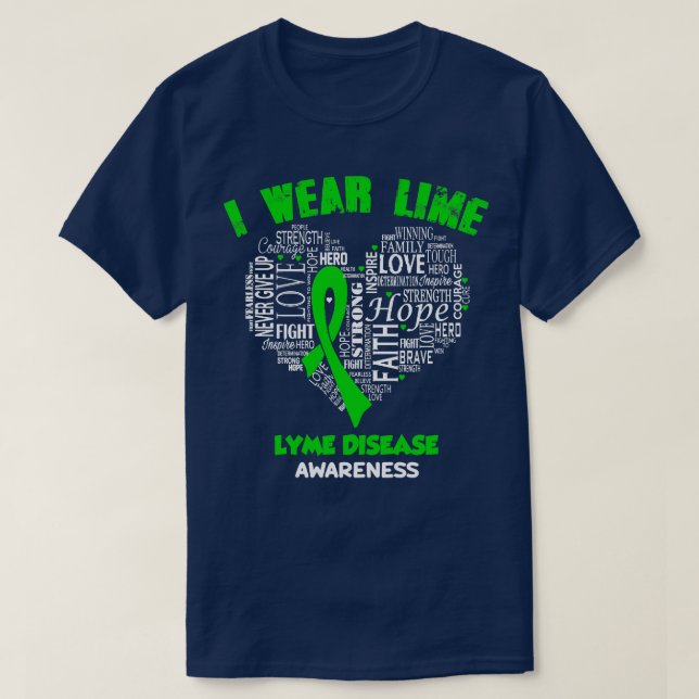 Ich trage Zitronengrün für Lyme-Krankheit Bewussts T-Shirt (Design vorne)