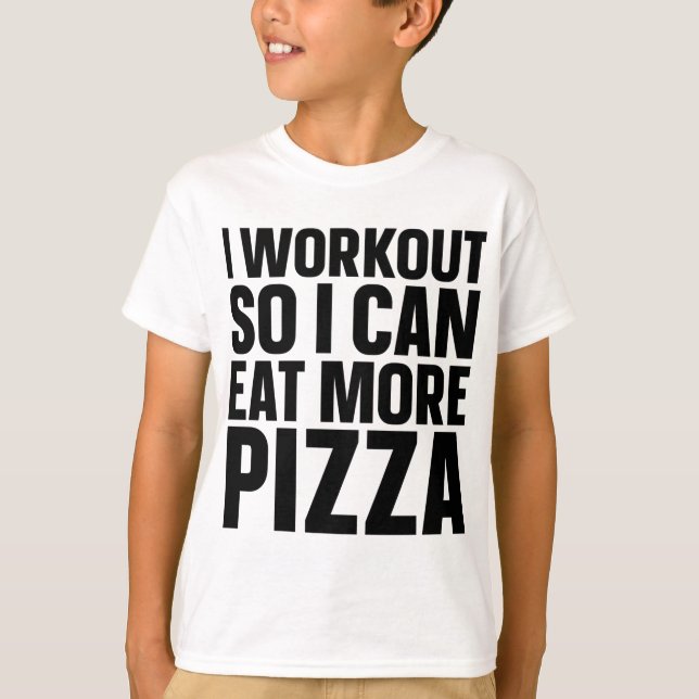 Ich trainiere, damit ich mehr Pizzeria Funny Gym e T-Shirt (Vorderseite)