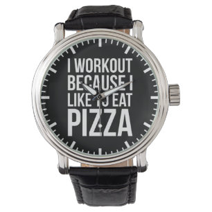 Ich trainiere, weil ich Pizza mag - Funny Gym Nove Armbanduhr