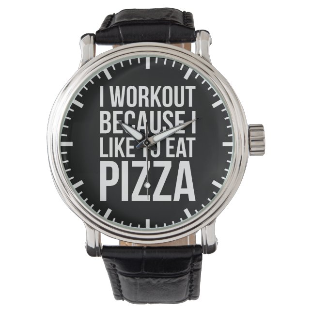 Ich trainiere, weil ich Pizza mag - Funny Gym Nove Armbanduhr (Vorderseite)