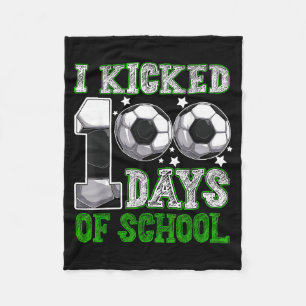 Ich trat 100 Tage Schule Fußball Drip Lustige Jung Fleecedecke