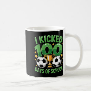 Ich trat 100 Tage Schule Fußball Jungen Kinder 100 Kaffeetasse