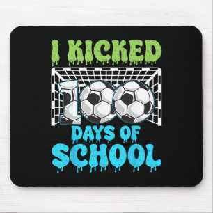 Ich trat 100 Tage Schule Fußball Lustige Jungen Ki Mousepad