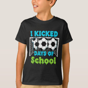 Ich trat 100 Tage Schule Fußball Lustige Jungen Ki T-Shirt