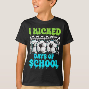 Ich trat 100 Tage Schule Fußball Lustige Jungen Ki T-Shirt