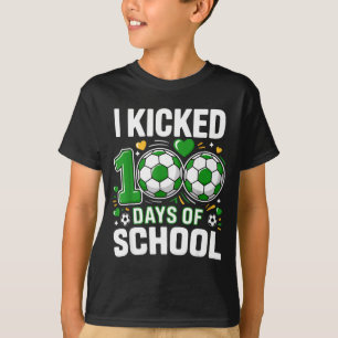 Ich trat 100 Tage Schuljungen Kinder Studenten Fuß T-Shirt