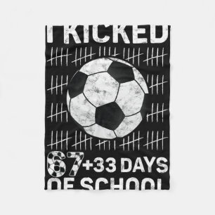 Ich trat 67 33 Tage Schule Fußball Jungen Kinder 1 Fleecedecke