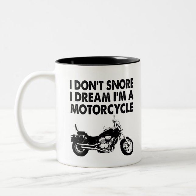 Ich träume nicht, dass ich ein Motorrad bin Zweifarbige Tasse (Links)