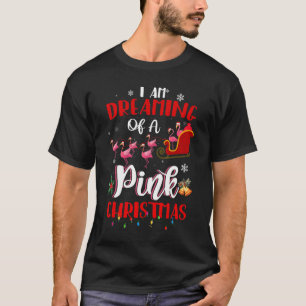 Ich träume von einem Niedlichen Flamingo Santa Xma T-Shirt