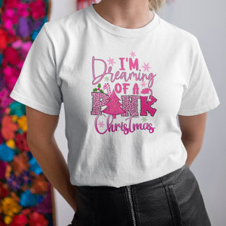 Ich träume von einem rosa Weihnachten T-Shirt