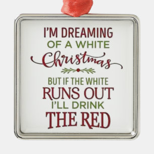 ICH TRÄUME VON EINEM **WEIßEN WEIHNACHTEN* ORNAMENT AUS METALL