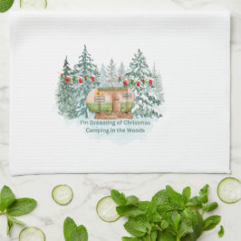 Ich träume von Weihnachten-Camping auf einem Geschirrtuch