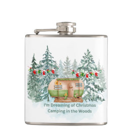 Ich träume von Weihnachts-Camping auf Flasche Flachmann
