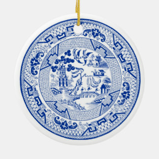 Ich träume von weißem Weihnachten a (Blau u.) Keramik Ornament