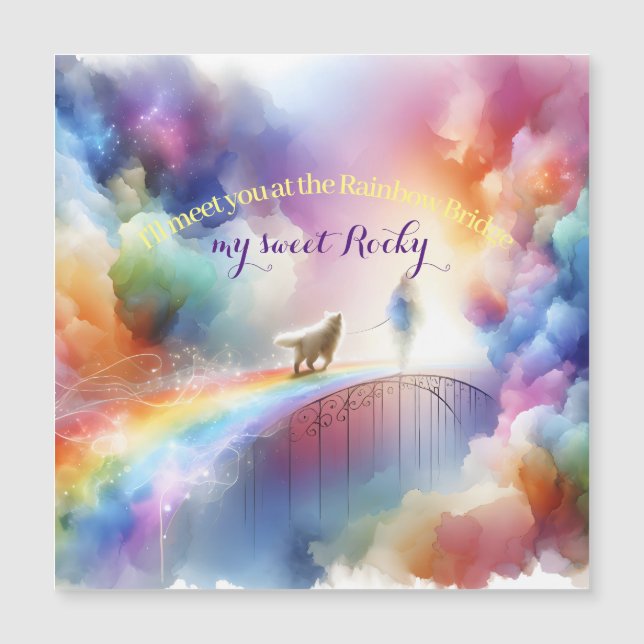 Ich treffe dich auf der Rainbow Bridge Magnetkarte (Vorderseite)