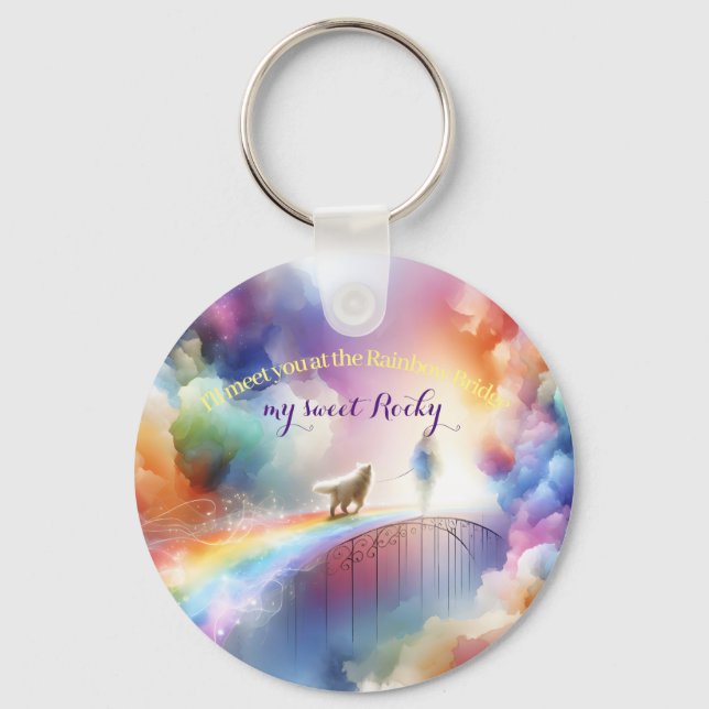 Ich treffe dich auf der Rainbow Bridge Schlüsselanhänger (Vorderseite)