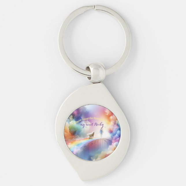 Ich treffe dich auf der Rainbow Bridge Schlüsselanhänger (Vorderseite)