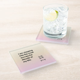 Ich trete in das erfolgreichste Jahrzehnt ein Glasuntersetzer