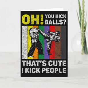 Ich trete Leute Vintage Taekwondo Karate Karte