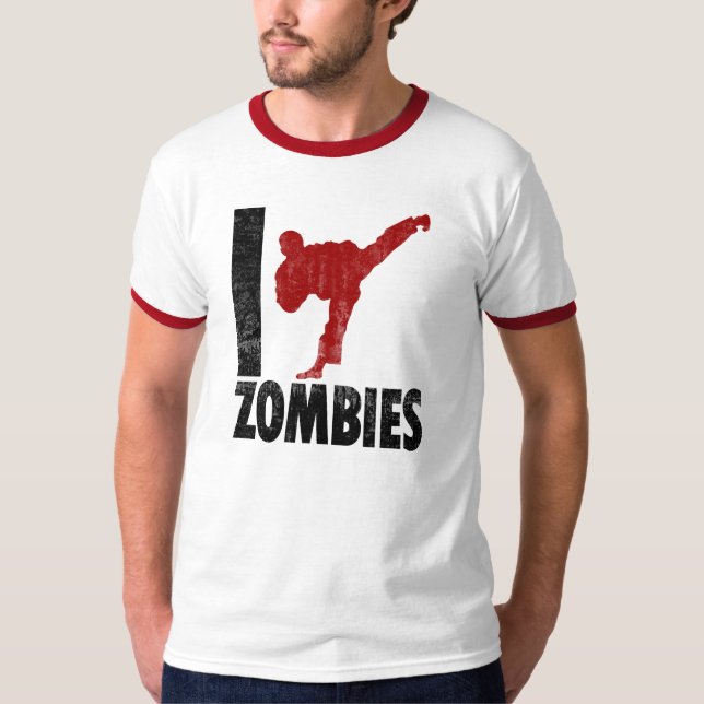 Ich trete Zombies T-Shirt (Vorderseite)