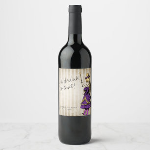 Ich trinke auf diese Alice im Wunderland Hochzeit Weinetikett